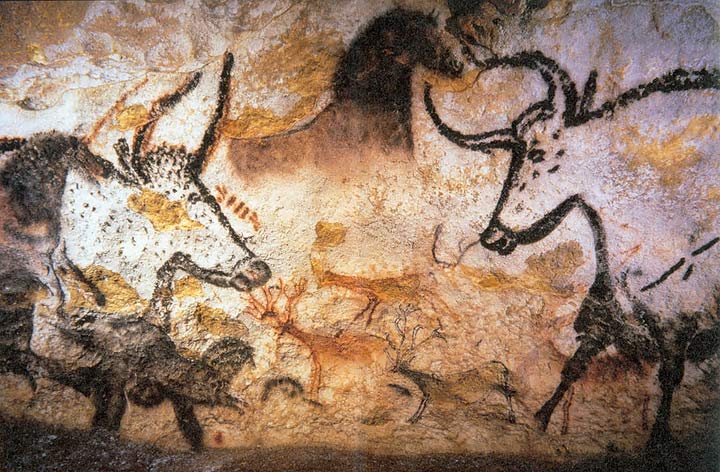 Grotte di Lascaux (Aquitania, Francia) opere di arte parietale risalenti al Paleolitico superiore