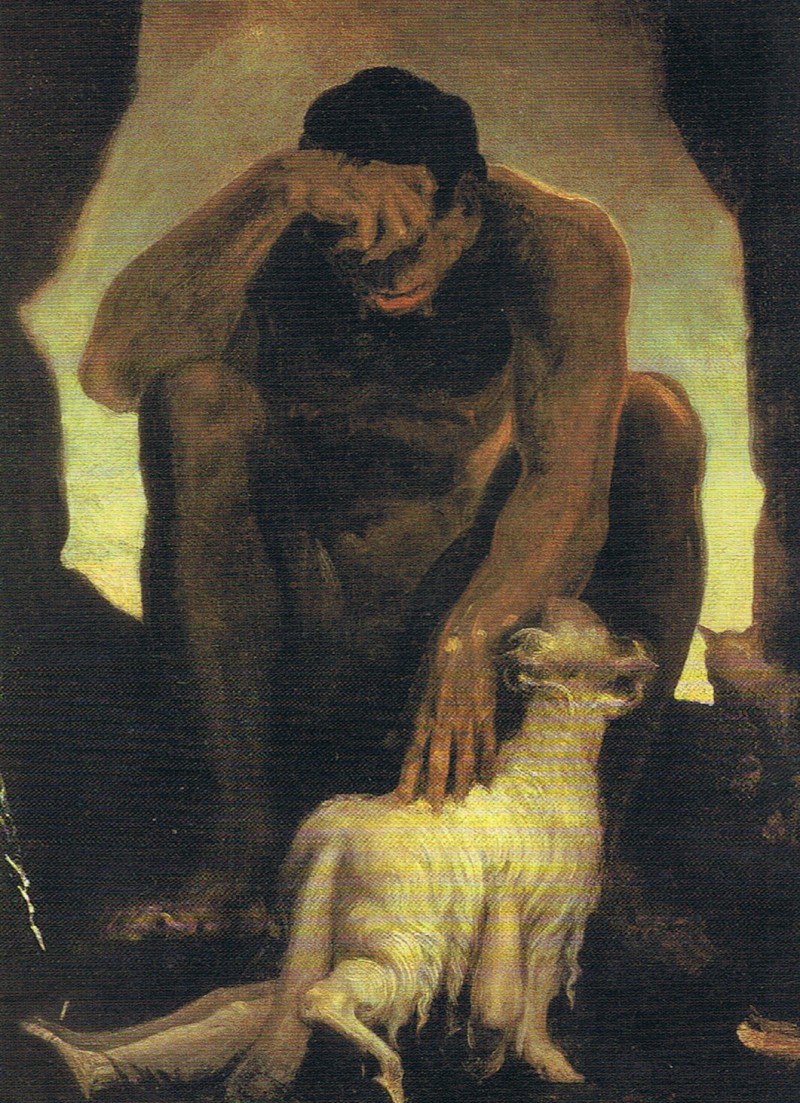 Polifemo cieco seduto all'ingresso della sua caverna, Fussli