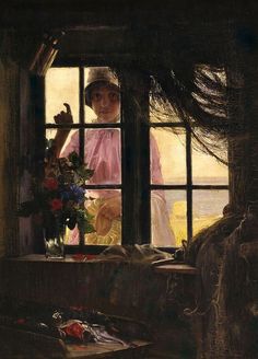 Carl Heinrich Bloch-Window-view window panes