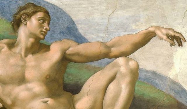 Creazione di Adamo di Michelangelo (particolare)