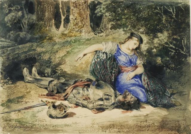Eugène Delacroix: The Death of Lara (1824)