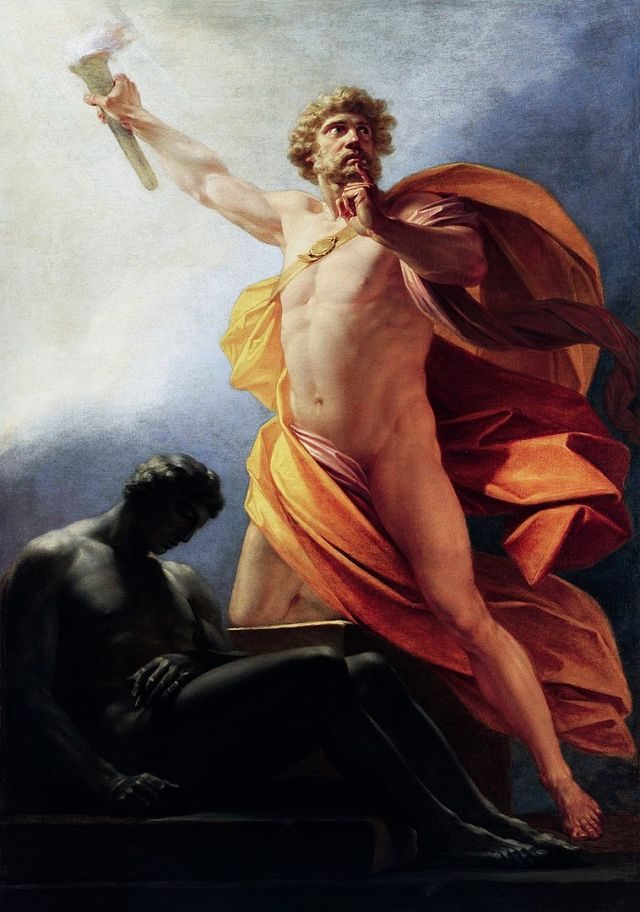 Prometheus Brings Fire to Mankind (c. 1817) by Heinrich Füger