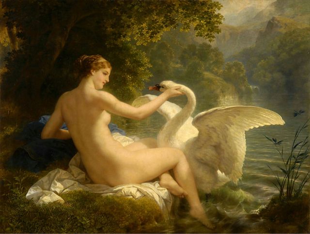 Leda and the Swan by Johann M F H Hoffman. (1824)