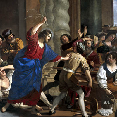 Cristo scaccia i mercanti dal tempio - Il Guercino