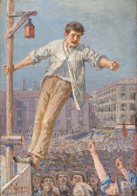 The strike spokesperson, 1891, painting by Emilio Longoni (1859-1932)