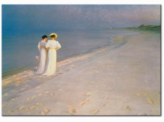 Peder Severin Kroyer - Sera d'estate sulla spiaggia di Skagen con Anna Ancher e Marie Krøyer