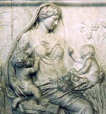 Rappresentazione di Gea fra Aria e Acqua, rilievo romano I sec. a.C.