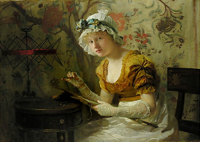 La ricamatrice, dipinto di Franz Xaver Simm