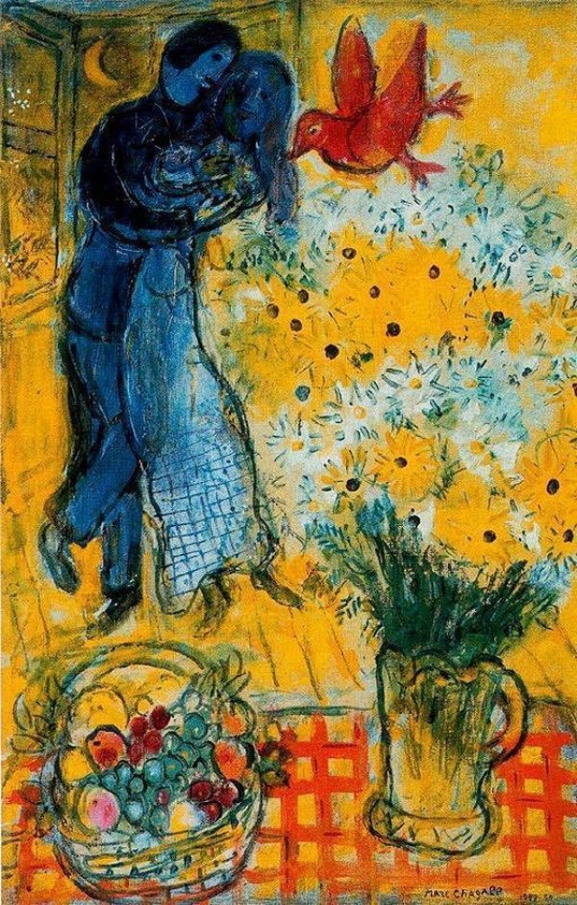 Marc Chagall, Innamorati con margherite