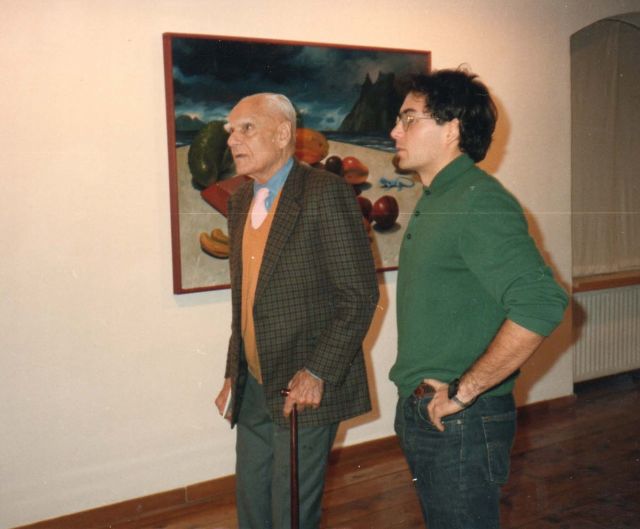 Massimo Livadiotti - Visita di Alberto Moravia, 1989 seconda mostra personale a Roma
