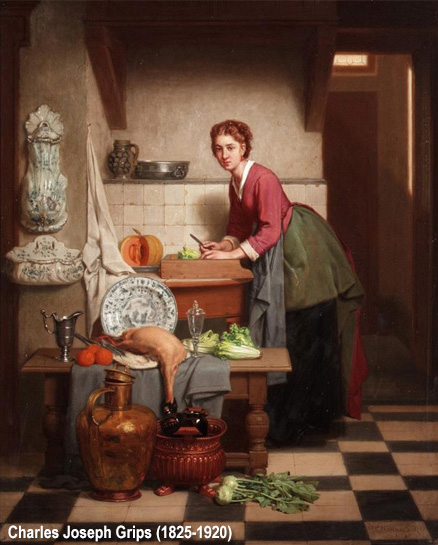Charles Joseph Grips- A woman preparing vegetables