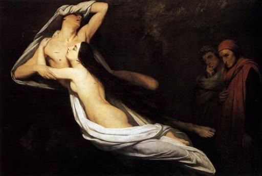 Ary Scheffer -1835 - I fantasmi di Paolo e Francesca compaiono in Dante e Virgilio