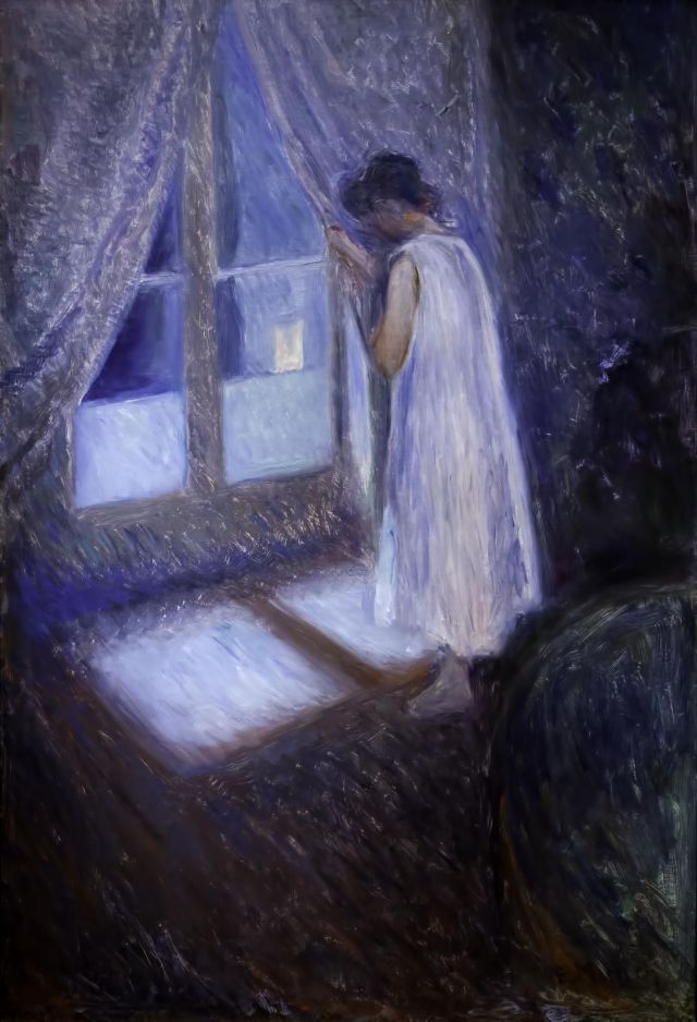 Edvard Munch, Girl Looking out the Window, oil on canvas, c. 1892