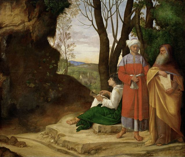 Giorgione, Tre filosofi 1508-1509 circa, olio su tela. Museo di storia dell'arte, Vienna