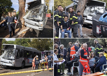 Autobus finisce contro un albero a Roma, quaranta feriti