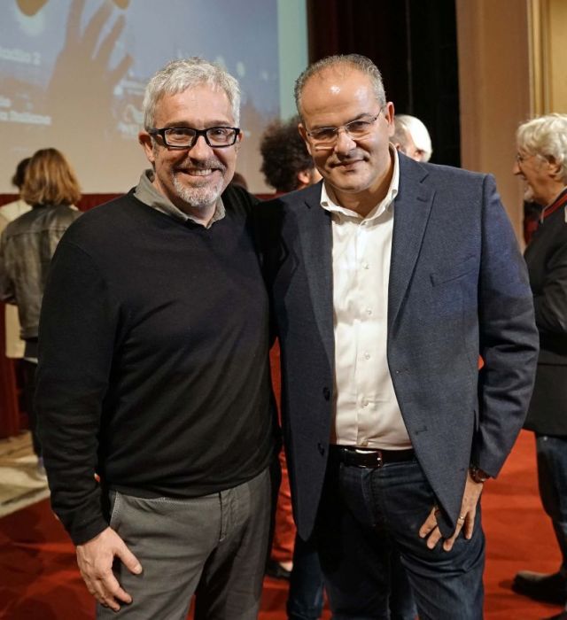 Il Presidente della Fondazione Orchestra Sinfonica di Sanremo Livio Emanueli con Michele Affidato
