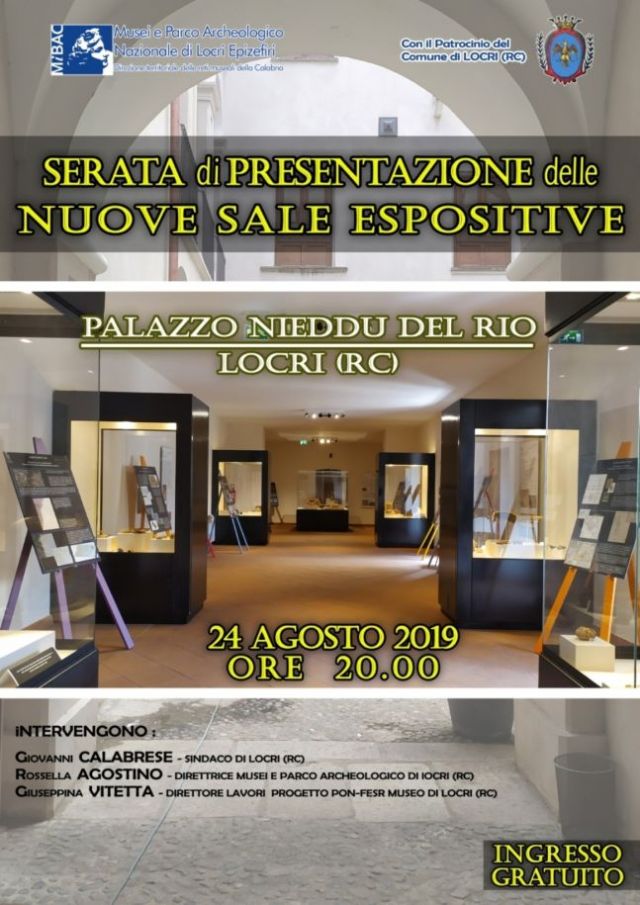 Locri (Reggio Calabria), presentazione nuove sale espositive Palazzo Nieddu Del Rio
