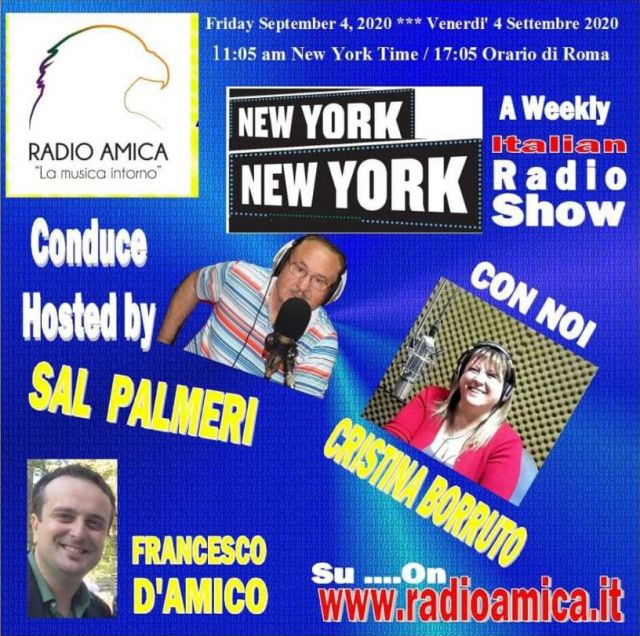 Cristina Borruto ospite del programma New York New York di Sal Palmeri in Radio Show Hosted, mercoledì agosto 2020