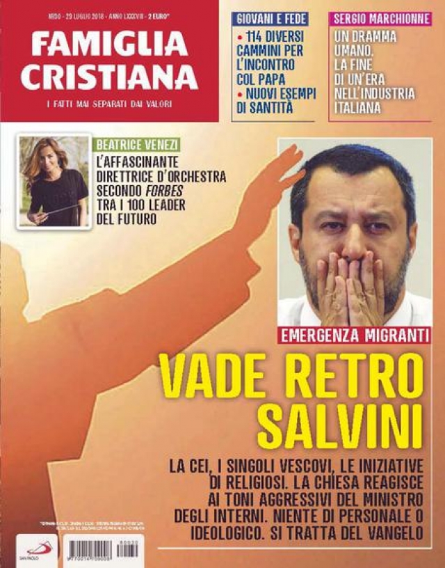 Scontro Famiglia Cristiana-Salvini 'Vade retro' in copertina